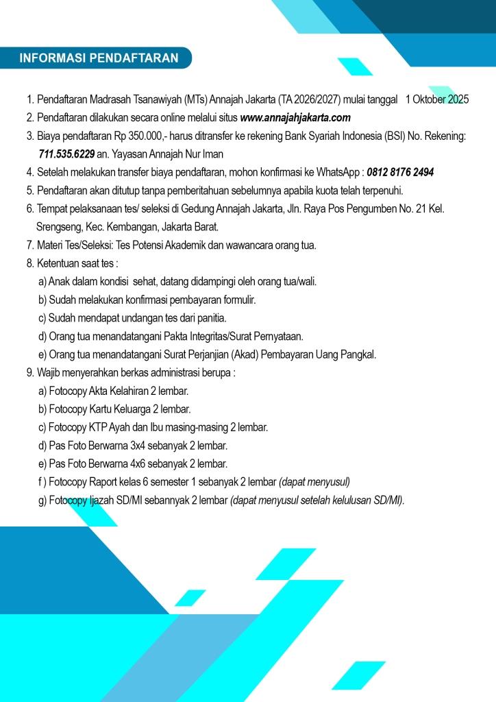 MADRASAH TSANAWIYAH ANNJAH JAKARTA