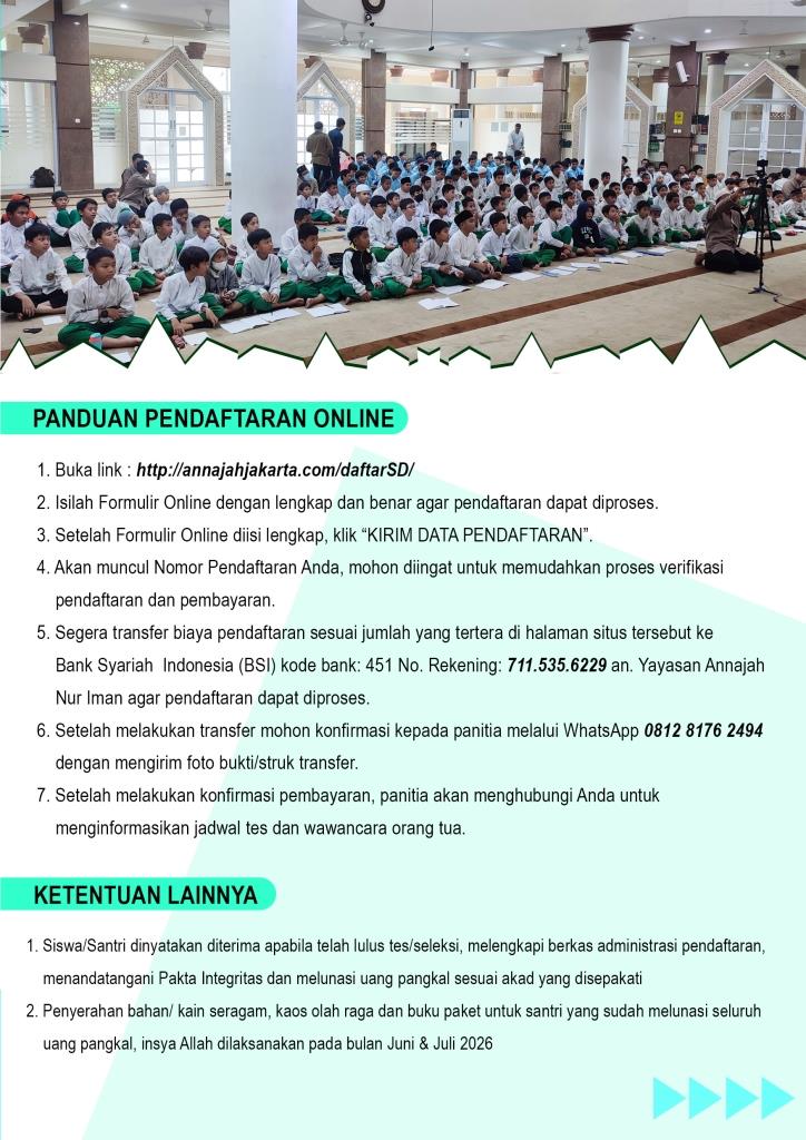 Brosur-3 SDIT ANNAJAH JAKARTA